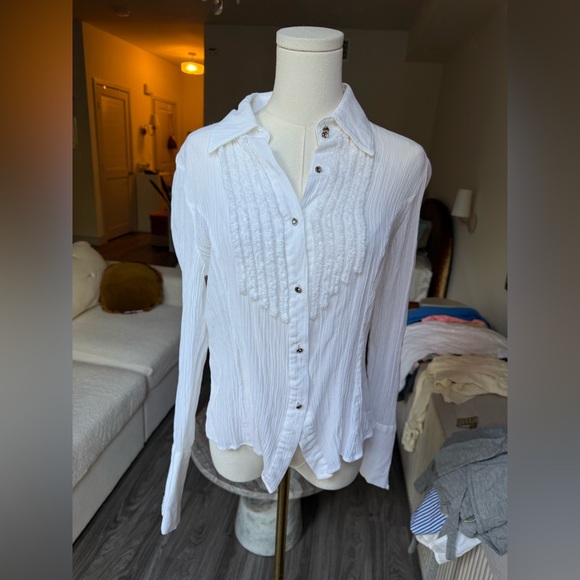 Royal Underground Vintage Victorian Edwardian gothic romantic tuxedo blouse M - Picture 5 of 11